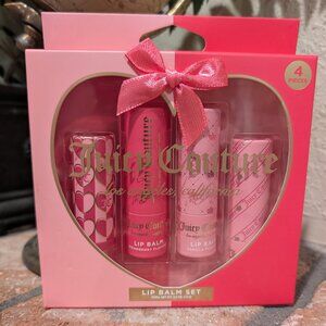 Juicy Couture Lip Balm Set – 4 Piece Pink Gift Box NWT